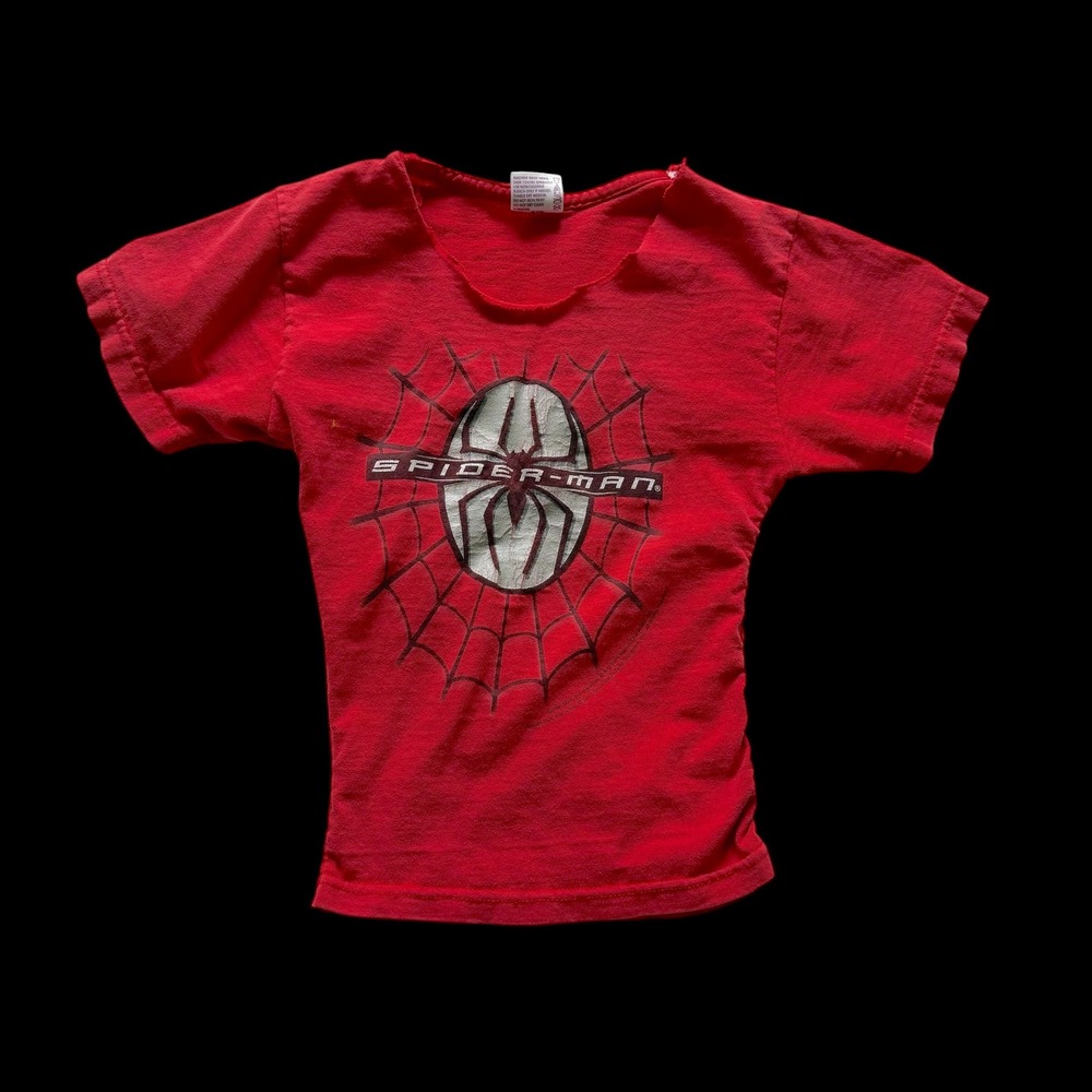 Vintage 2001 Underoos Spider-Man Movie T-Shirt Red Kids Size M 6 Marvel
